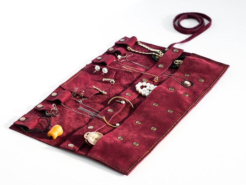 Travel Jewelry Organizer Personalized Jewelry Pouch Necklace Etsy