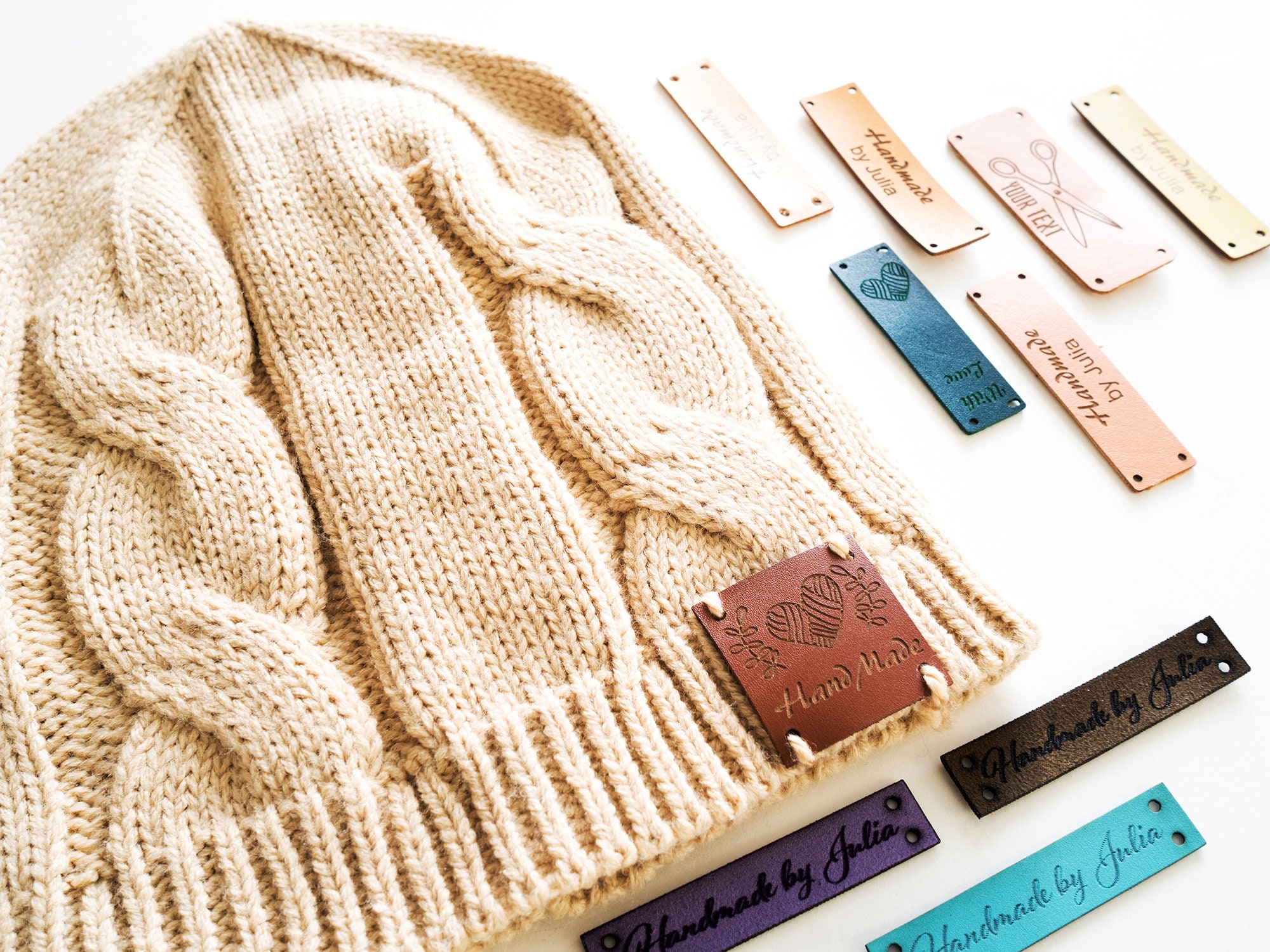 Etichette in pelle personalizzate per articoli a maglia Etsy