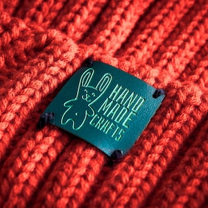 Personalized Vegan Leather Knitting Tags: Custom Sewing Labels