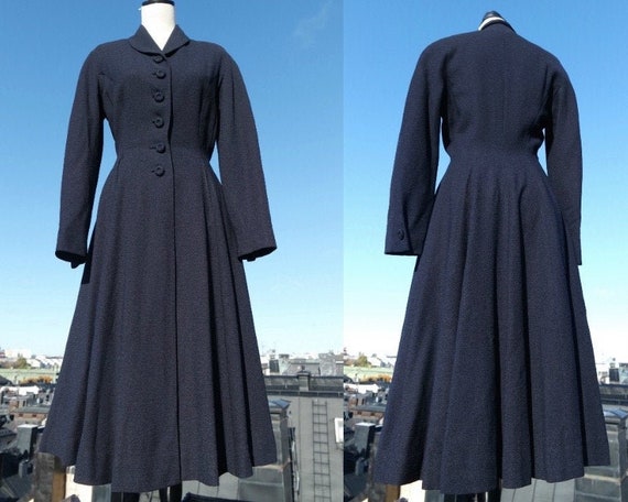 1940s 1950s New Look Navy Midnight Blue Princess C