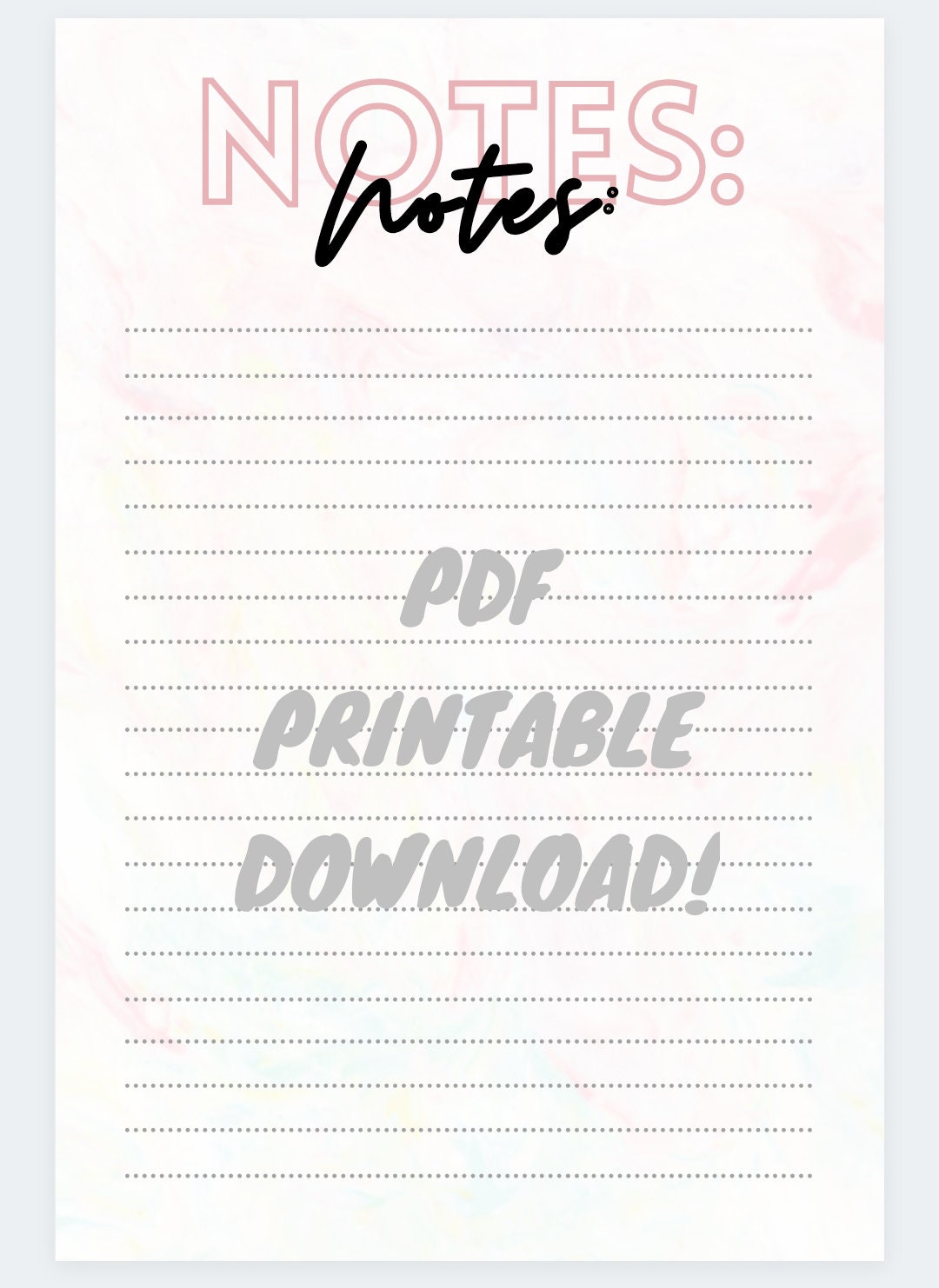 Writing Notes Pdf Download Notes | PRINTABLE PDF | - Etsy