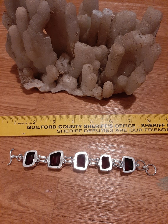 Beautiful cherry ruby gemstone handcrafted bracel… - image 5