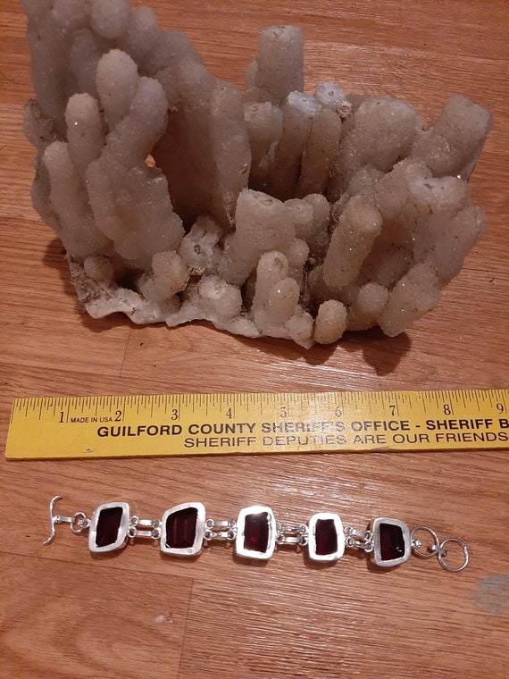 Beautiful cherry ruby gemstone handcrafted bracel… - image 4