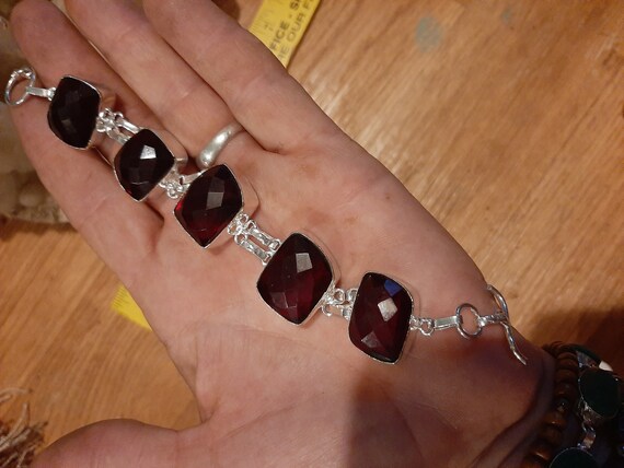 Beautiful cherry ruby gemstone handcrafted bracel… - image 3