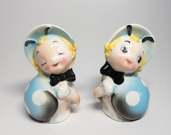 Northern Imports Japan Anthropomorphic Blue Ladybug Salt Pepper Shaker Set