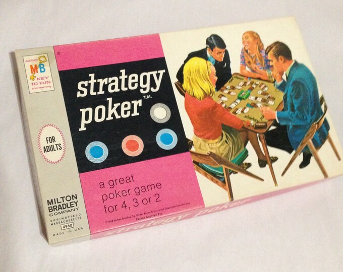 Strategy Poker Board Game 1967 Milton Bradley Etsy