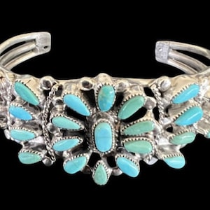 Valentino & Matilda Banteah Zuni Silver Turquoise Petit Point Cuff Bracelet Bild 1