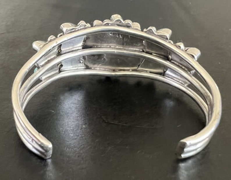 Valentino & Matilda Banteah Zuni Silver Turquoise Petit Point Cuff Bracelet Bild 7