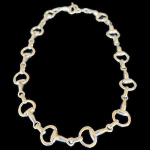 Taxco Mexico Sterling Silver Equestrian Horsebit Toggle Necklace 132g