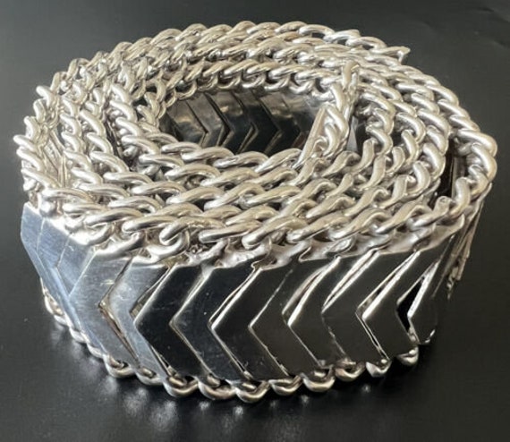 Vintage Mexican Sterling Silver Modernist Chevron Belt 328g - Etsy