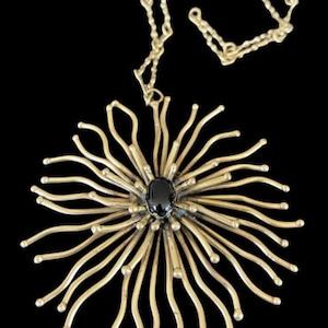 Pal Kepenyes Mexican Brass Mid Century Brutalist Sunburst Necklace 161g LARGE