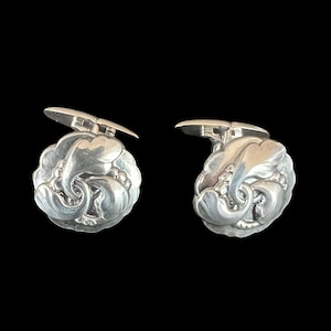Georg Jensen Denmark Sterling Silver Cufflinks #65 Circa 1950s