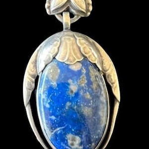 Georg Jensen Denmark 830 Silver Lapis Lazuli Pendant EARLY DESIGN No. 54
