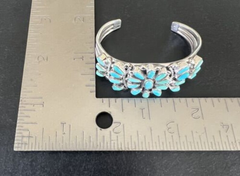 Valentino & Matilda Banteah Zuni Silver Turquoise Petit Point Cuff Bracelet Bild 10