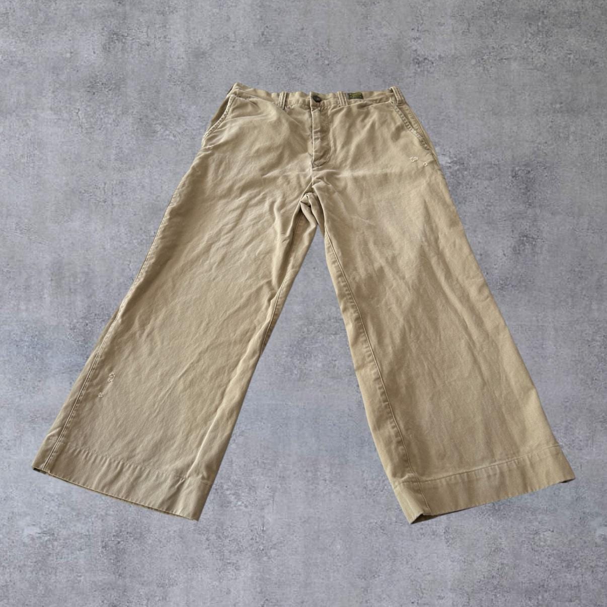 パンツ wide chino pants 90s Vintage Wide Leg Chinos - Etsy