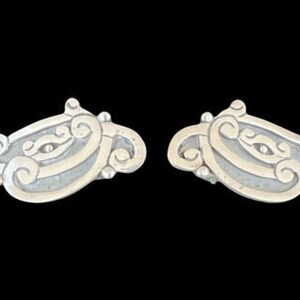 Margot De Taxco Mexican Sterling Silver Linear Serpent Earrings No 