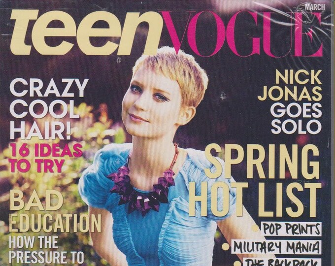 Teen Vogue March 2010 Mia Wasikowska is Alice in Wonderland  (Magazine:  Teens,  Fashion)