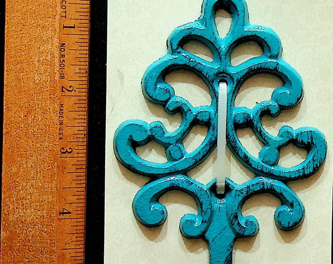 Decorative Metal  Hook - Antique Blue Finish  (Home Decor)