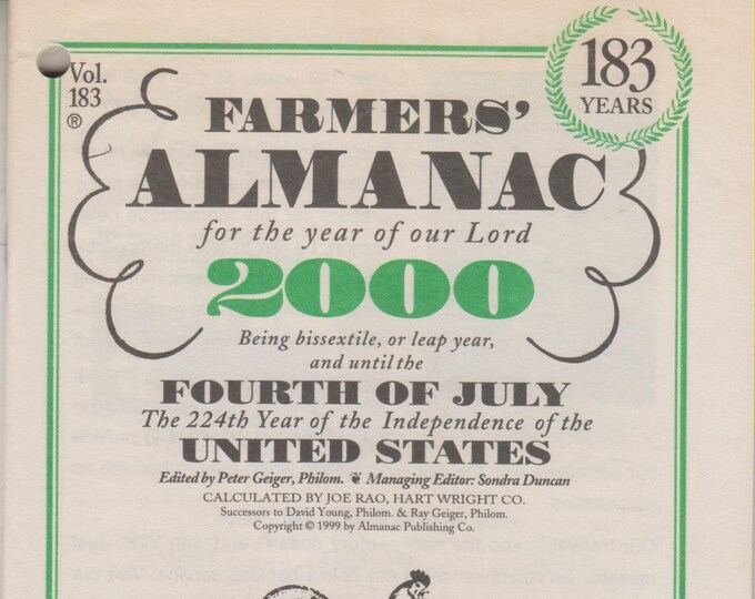 Farmer's Almanac 2000  (Softcover: Almanac, Educational  Vintage Advertising) 2000