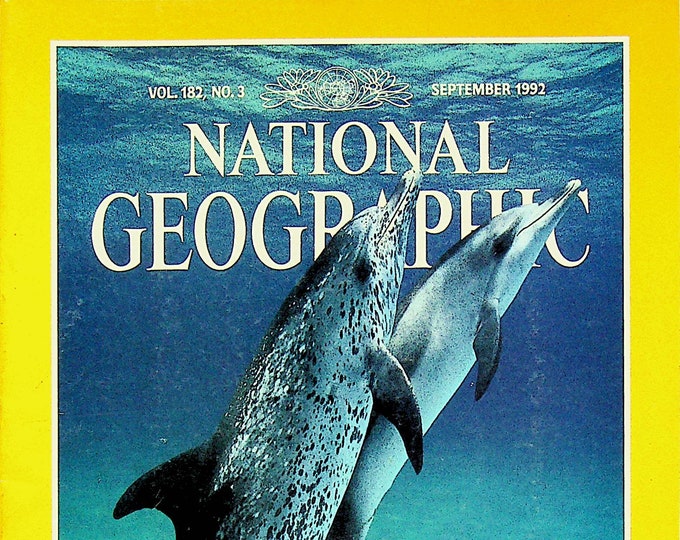 National Geographic September 1992 Dolphins in Crisis, Pushkin, African Slave Trade, Ancient Cacaxtla (Magazine: Nature, Geography)