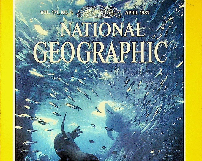 National Geographic and Map April 1987 Seals and Their Kin, Andes, The Amazon, Air, Antarctic (Magazine: General Interest)