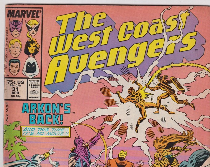 West Coast Avengers Vol 2 No 31 April 1988 Marvel Comic Akron’s Back! Plus To Kill A Mockingbird (Comic:  Superheroes)