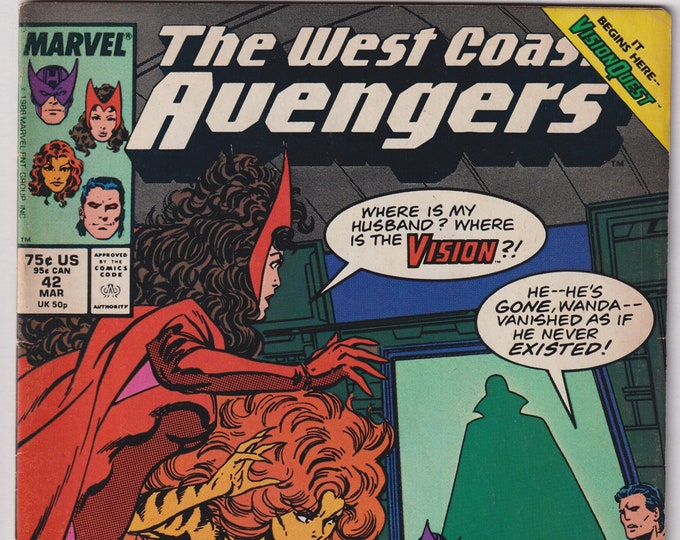 West Coast Avengers Vol 2 No 42 March 1989 It Begins Here VisionQuest (Comic:  Superheroes)