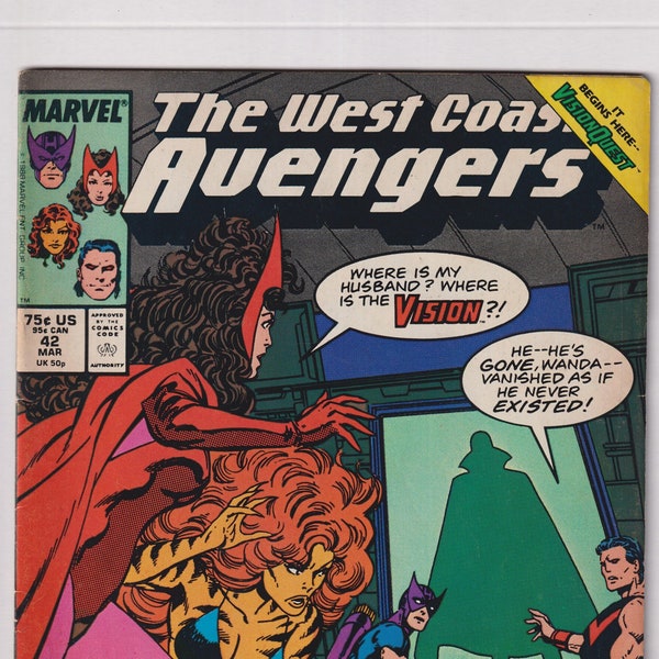 West Coast Avengers Vol 2 No 42 March 1989 It Begins Here VisionQuest (Comic:  Superheroes)