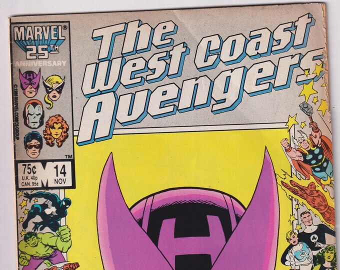 West Coast Avengers Vol 2 No 14  November 1986 Marvel Comic 25th Anniversary (Comic:  Superheroes)