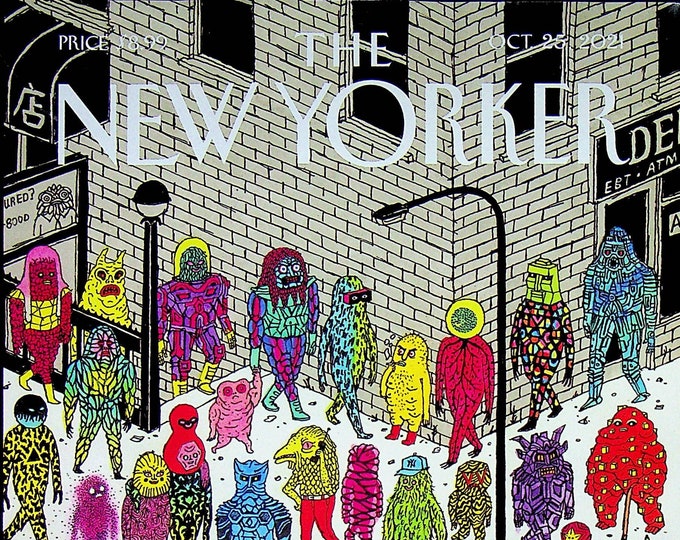 The New Yorker October 25, 2021 Beasts and Beauties cover, Eleanor Rigby, Exiled, Family Business (Magazine: General Interest)