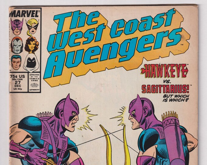 West Coast Avengers Vol. 2 No. 27 December 1987 Hawkeye vs. Sagittarius! The Fall Of The Mutants Is Coming!  (Comic:  Superheroes)