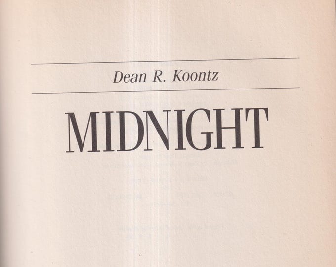 Midnight by Dean Koontz (Hardcover: Science Fiction, Thriller) 1989