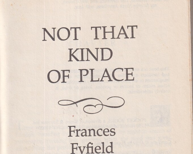 Not That Kind of Place by Frances Fyfield (Hardcover: Mystery, Suspense) 1990