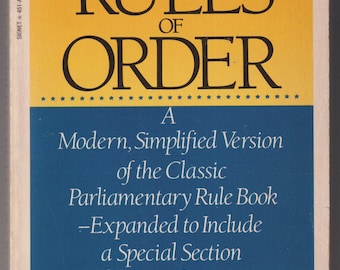 Robert's Rules of Order by Mary A. De Vries (Paperback: Reference,   Educational) 1990