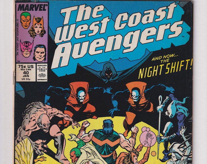 West Coast Avengers Vol 2 No 40 January 1989 Marvel Comic  And Now...The Night Shift! (Comic:  Superheroes)