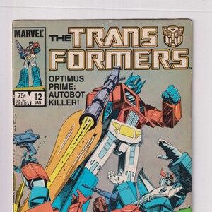 Transformers Vol. 1 No. 12 Marvel January 1986 Optimus Prime - Autobot Killer! More Than Meets The Eye  (Comic: Transformers)