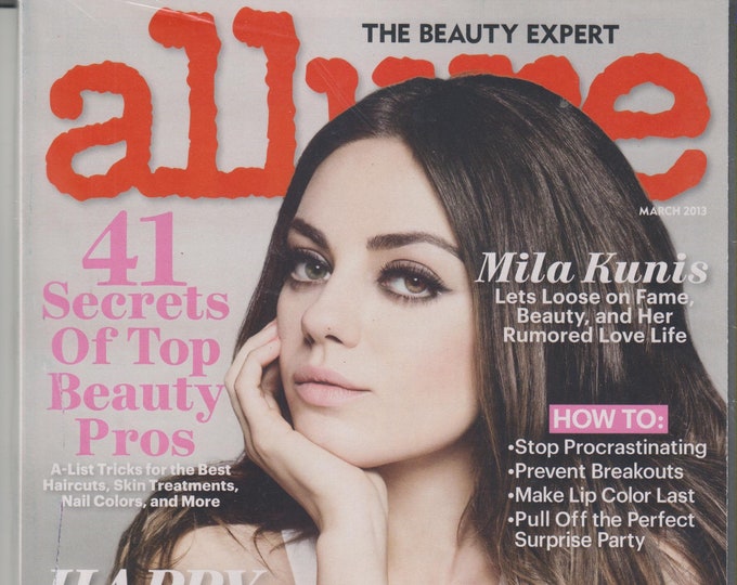 Allure March 2013 Mila Kunis Lets Loose on Fame, Beauty, and Her Rumored Love Life (Magazine: Women's,  Beauty)