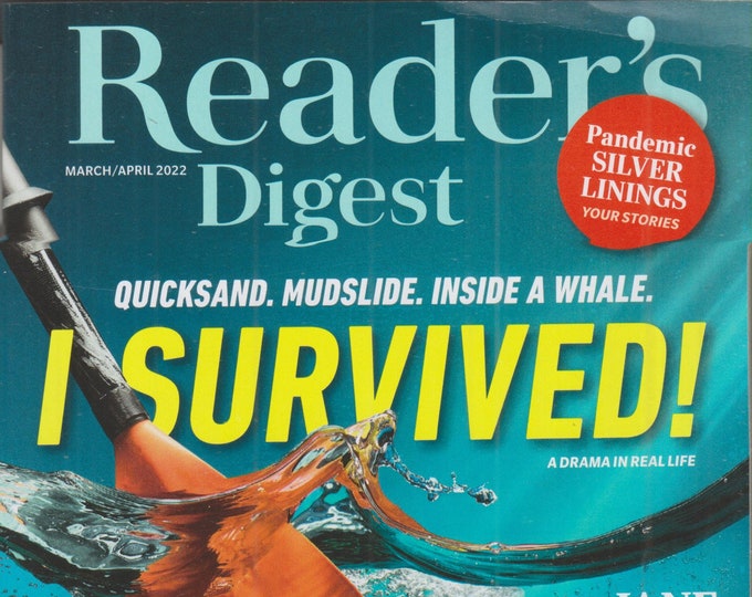 Reader's Digest March April 2022 I Survived.! 13 Things about Meatless Meat, Jane Goodall (Magazine: General Interest)