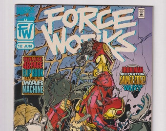 Force Works Vol. 1 No. 12 June 1995 Marvel Flip Book - Iron Man Backside - War Machine (Comic: Science Fiction, Superheroes)