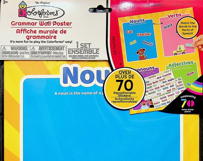 Colorforms Grammar Wall Poster with Over 70 Repositionable Stickers!  (Children's, Educational, Teacher)