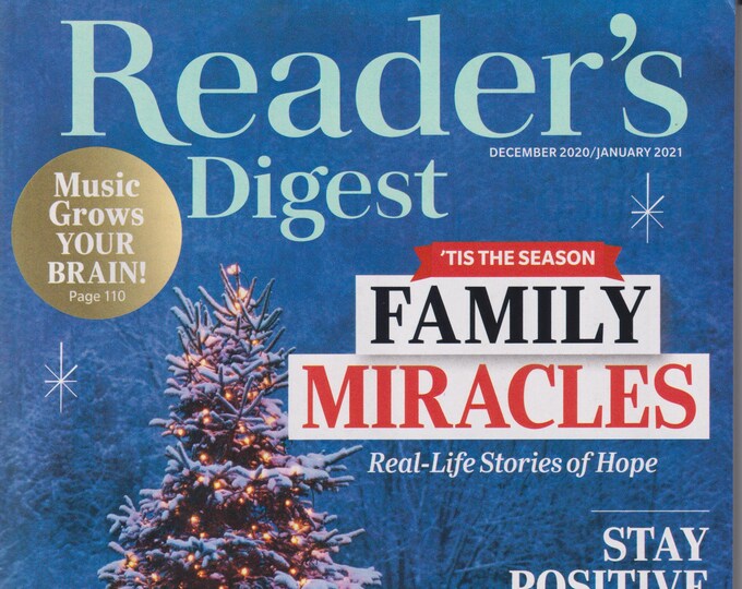 Reader's Digest December 2020 January 2021  Family Miracles - Real Life Stories of Hope  (Magazine: General Interest)