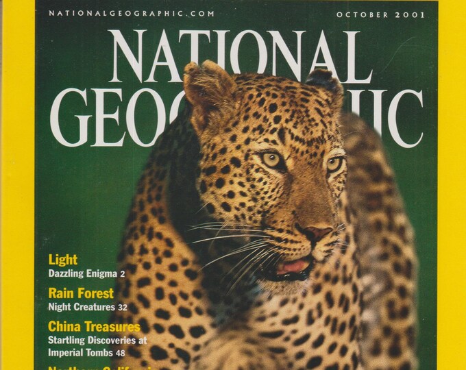 National Geographic October 2001 Tracking the Leopard; Light; Rain Forest; China Treasures; California  (Magazine: General Interest, Nature)