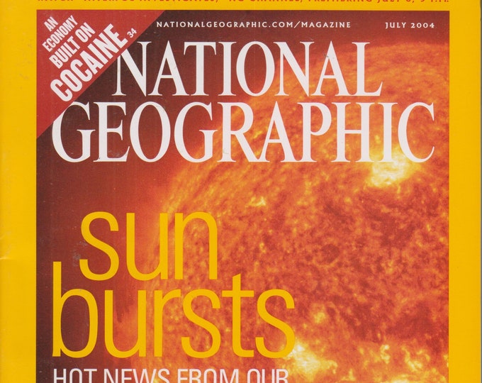 National Geographic July 2004 Sun Bursts; Olympics, Barabaig, Wind Scorpions; Peru Temple (Magazine: General Interest)