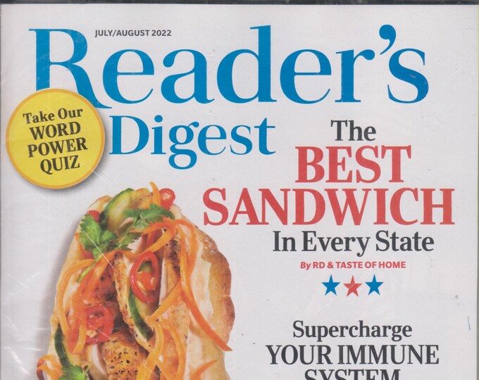 Reader's Digest July August 2022 The Best Sandwich in Every State, Supercharge Your Immune System, Your Regrets(Magazine: General Interest)