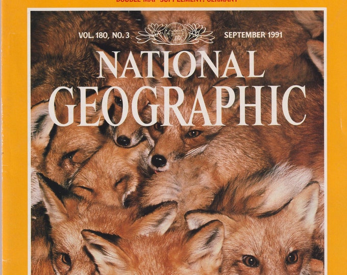 National Geographic  and Map September 1991 America's Illegal Wildlife Trade, Germany, Spiders, Maya Artistry (Magazine: Nature)