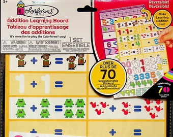 Colorforms Addition Learning Board with Over 70 Repositionable Stickers!  (Children's, Educational, Teacher)