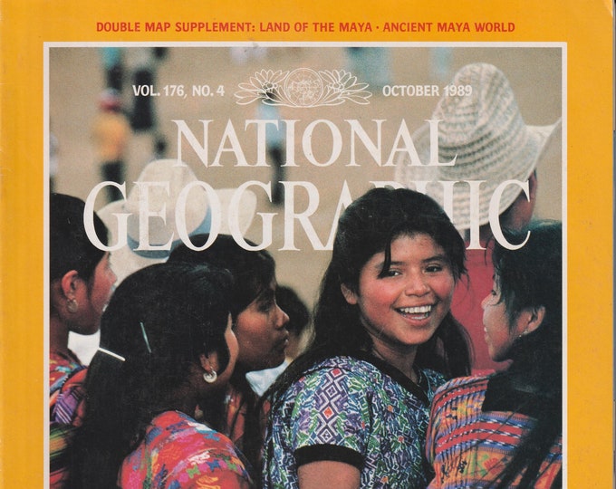 National Geographic (with map) October 1989 La Ruta Maya, Copan,  New Zealand, Photography at 150 (Magazine: Nature, General Interest)