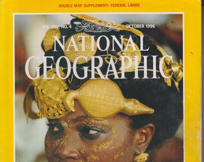 National Geographic and Map October 1996 African Gold, National Wildlife Refuges, Kuril Islands, Morocco  (Magazine: General Interest)