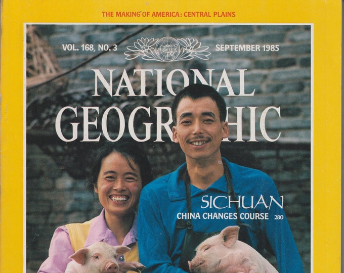 National Geographic and Map September 1985 Sichaun, Central Plains, Humboldt, Kansas, Eritrea,  Jason's Voyage (Magazine: Nature)