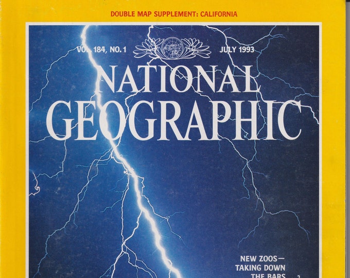 National Geographic June 1993 Lightning, New Zoos, Siberia's Tigers, Northern California, Cyprus (Magazine: Nature; Geography)